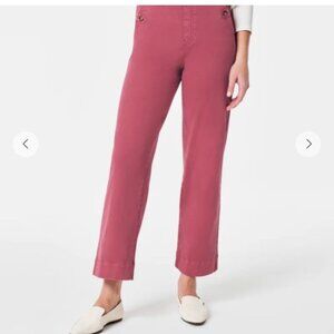 Spanx Stretch Twill Wide Leg Cropped Pant-Wild Rose 1X